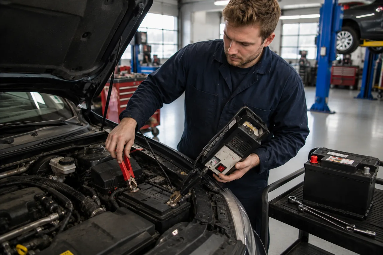 Car battery testing and replacement at Big O Tires Agassiz